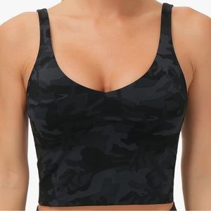 Lululemon grey/black camo crop top align with build in bra